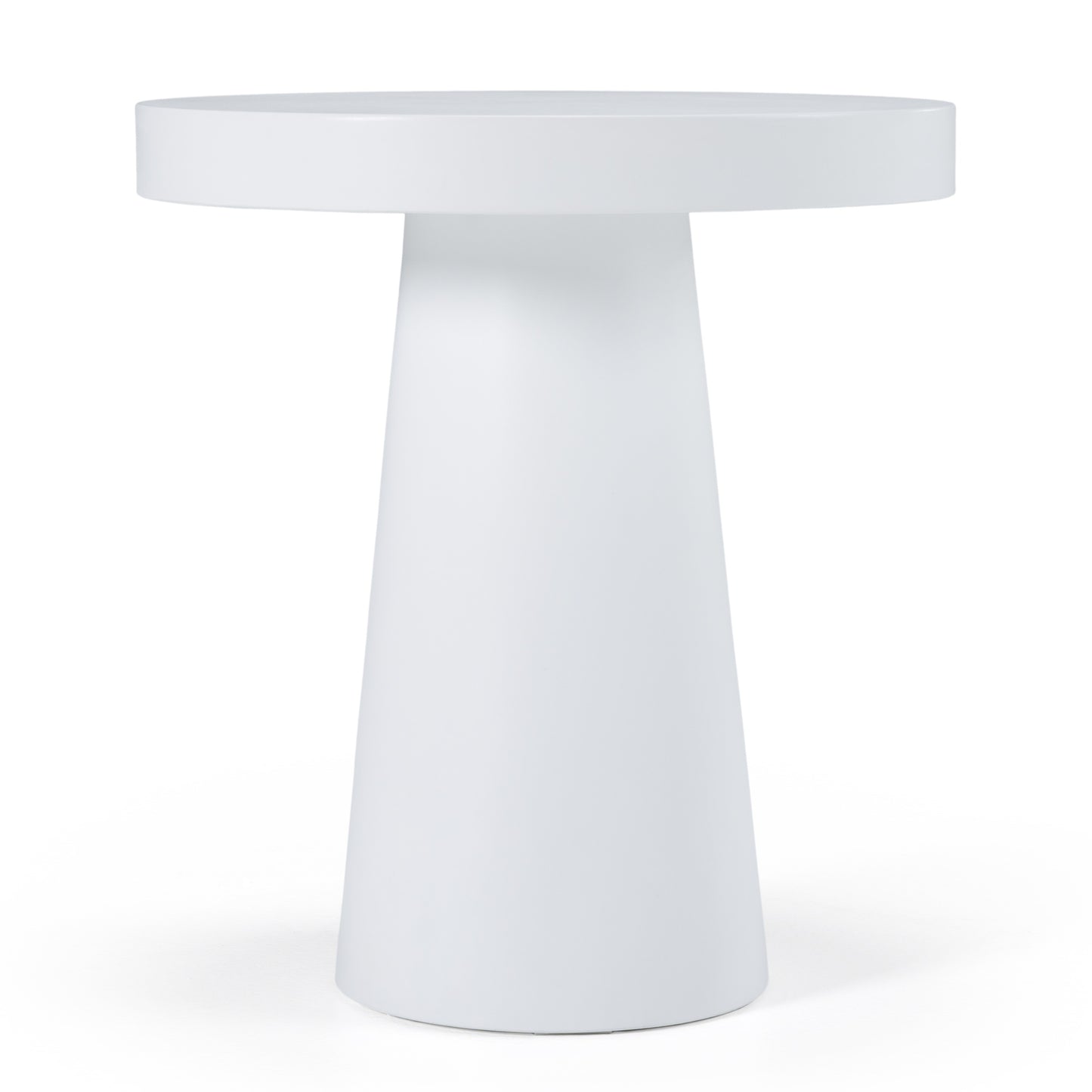 Modrest Desoto Modern White Concrete Round End Table