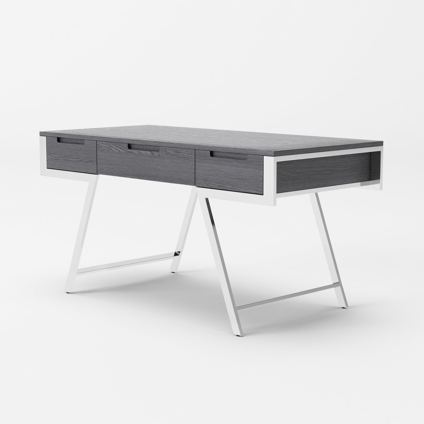 Modrest Dessart Modern Elm Grey Office Desk