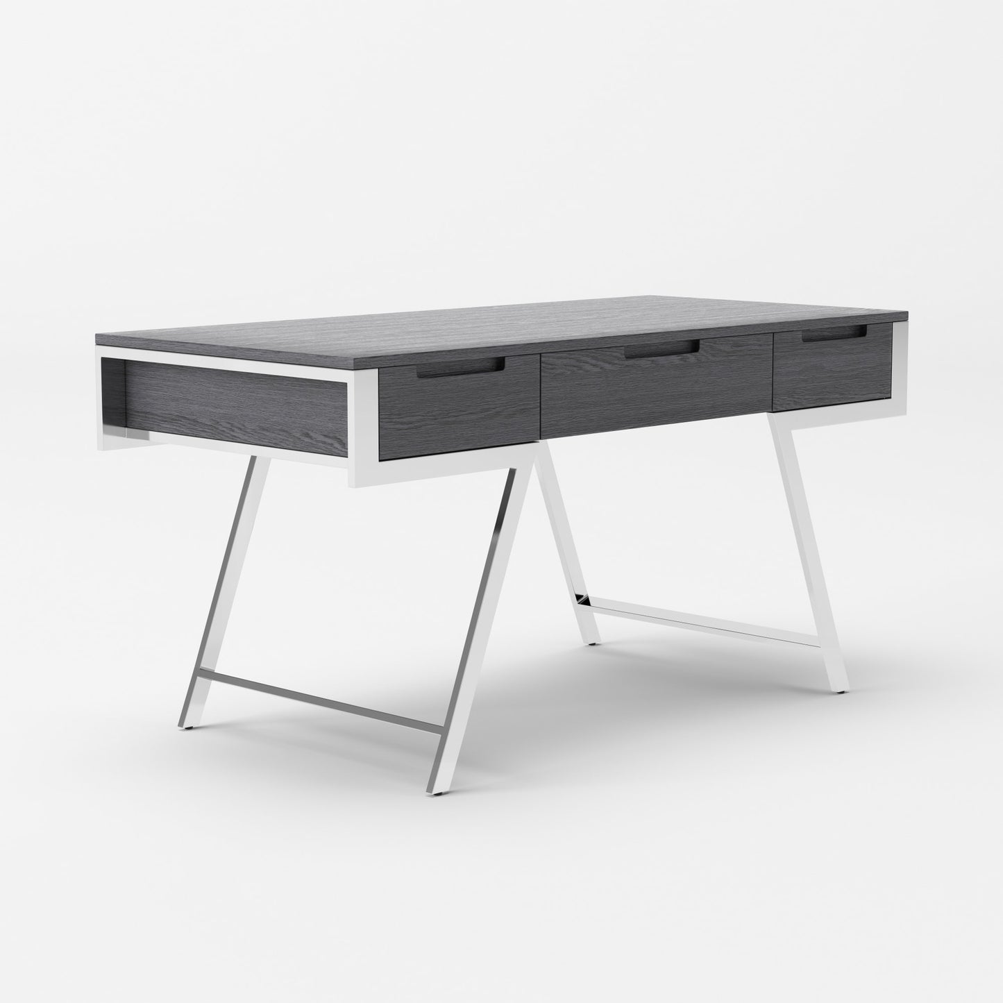 Modrest Dessart Modern Elm Grey Office Desk