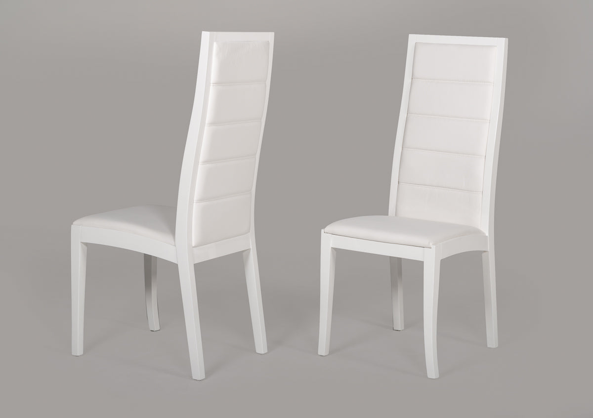 Donna Contemporary White Leatherette Dining Chair