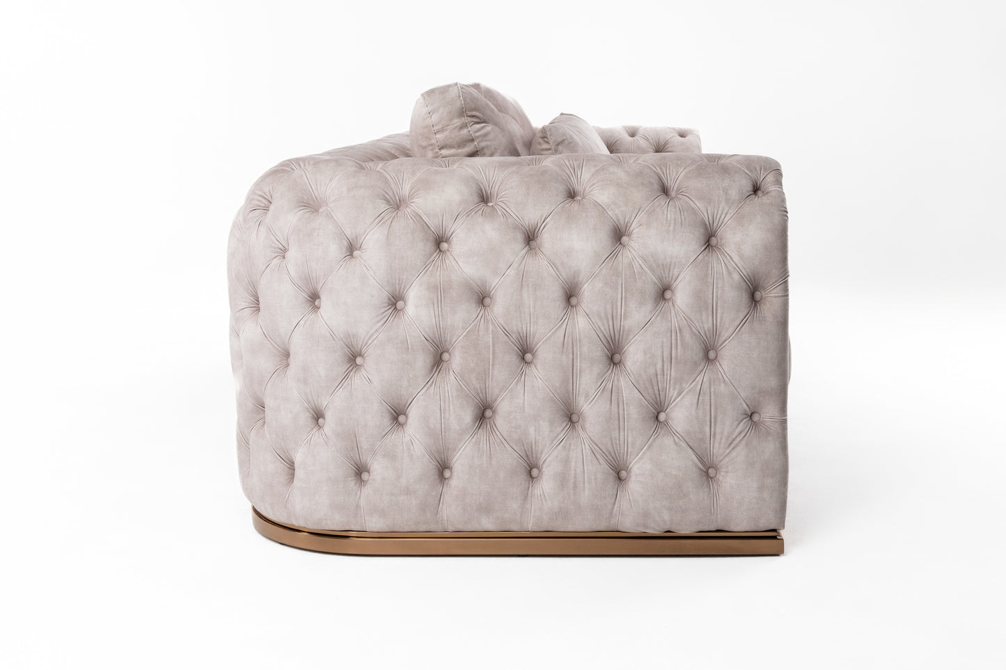 Divani Casa Dosie Transitional Beige Velvet Sofa