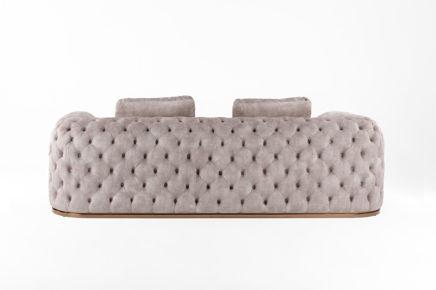 Divani Casa Dosie Transitional Beige Velvet Sofa