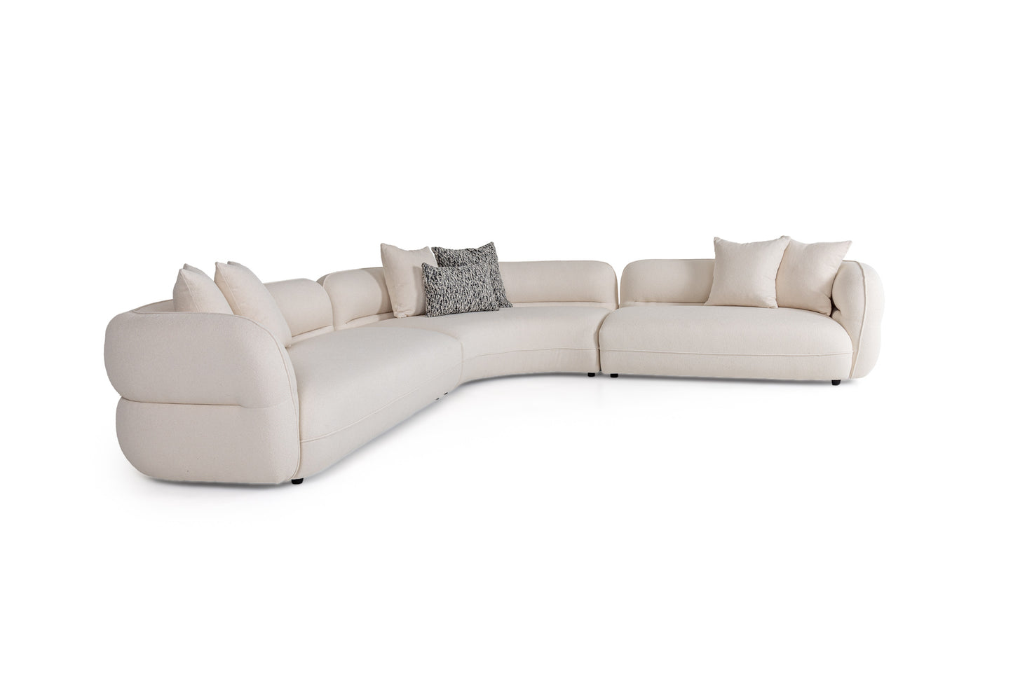Divani Casa Drayton Modern Off-White Fabric Sectional Sofa