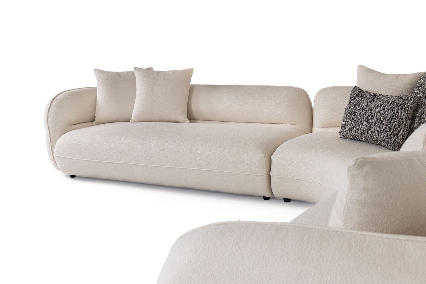 Divani Casa Drayton Modern Off-White Fabric Sectional Sofa