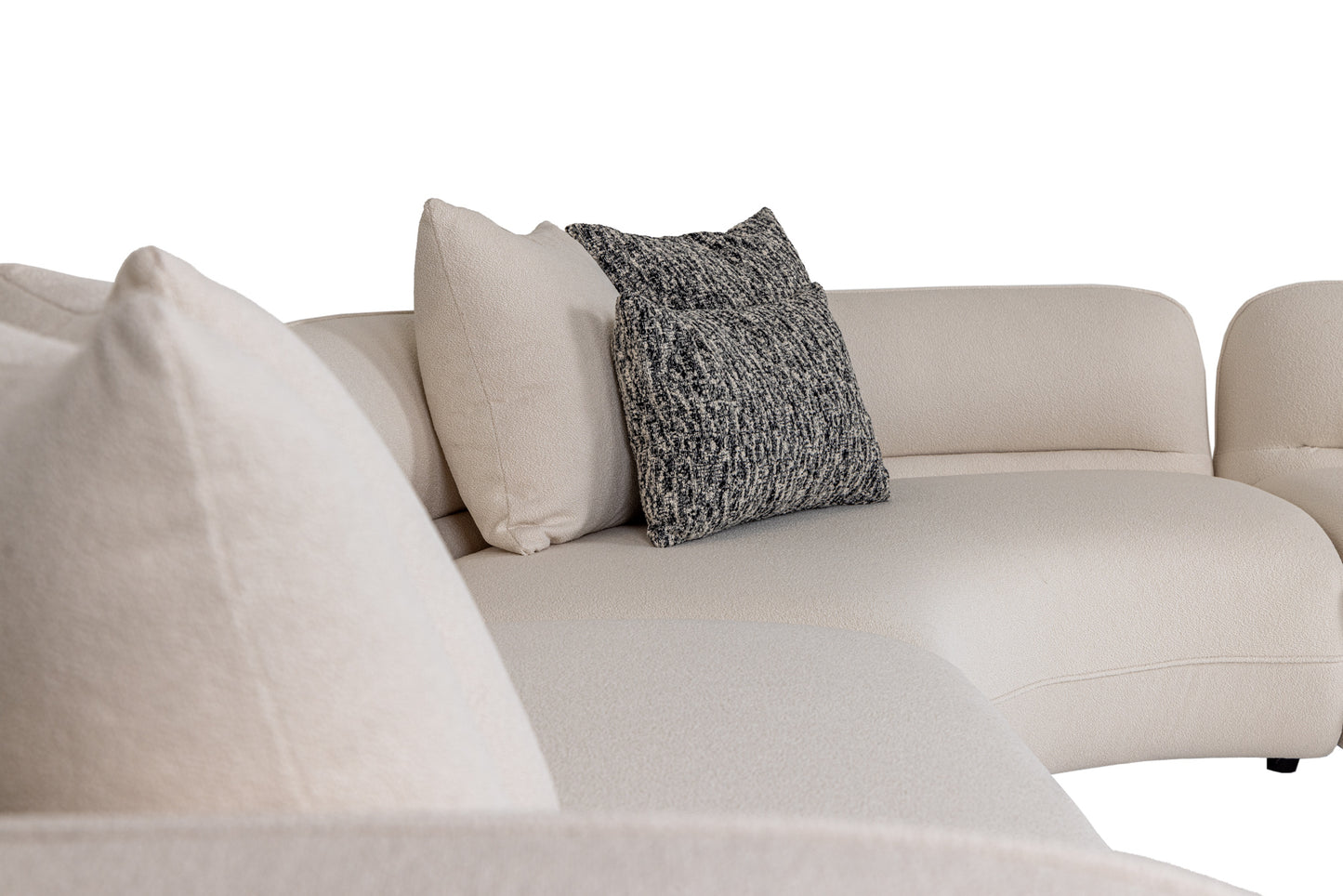 Divani Casa Drayton Modern Off-White Fabric Sectional Sofa