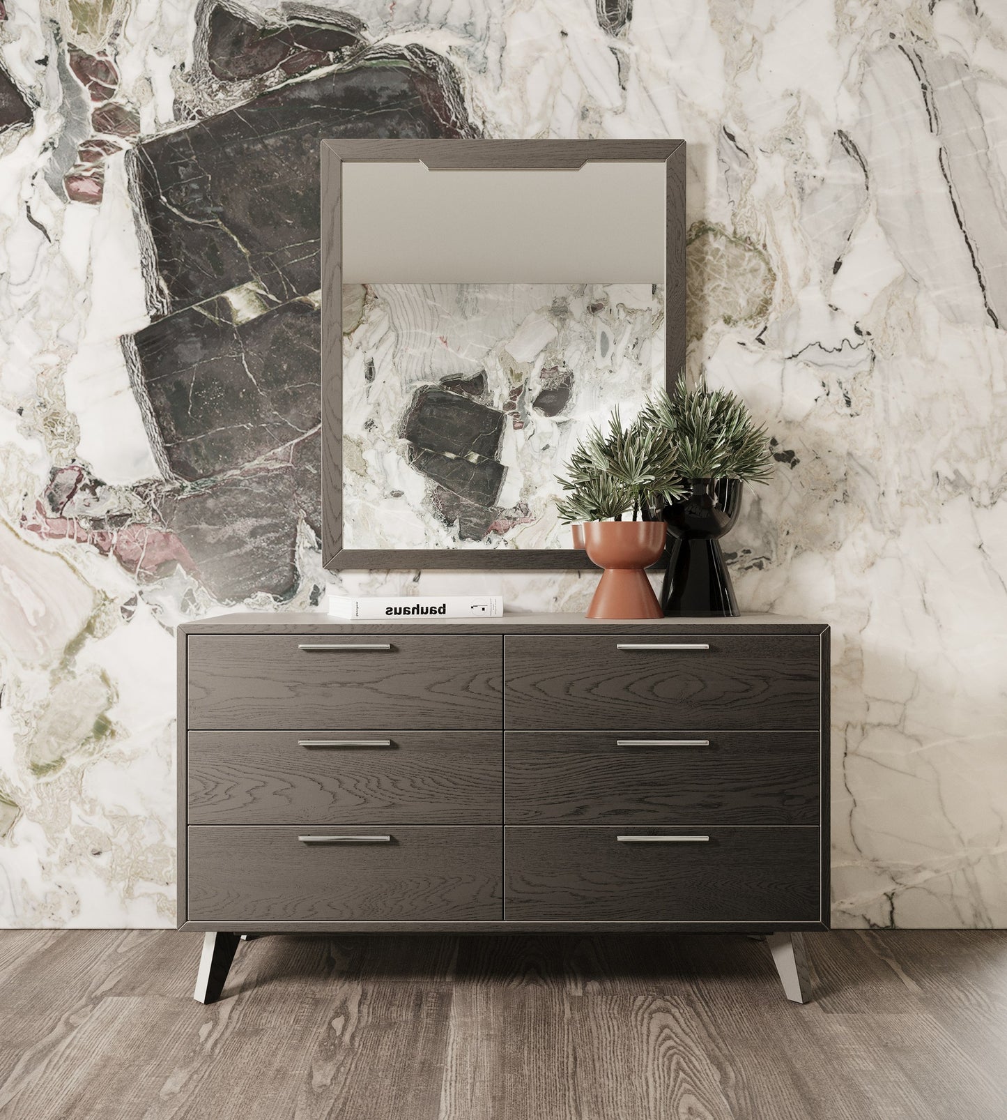 Nova Domus Soria Modern Grey Wash Mirror