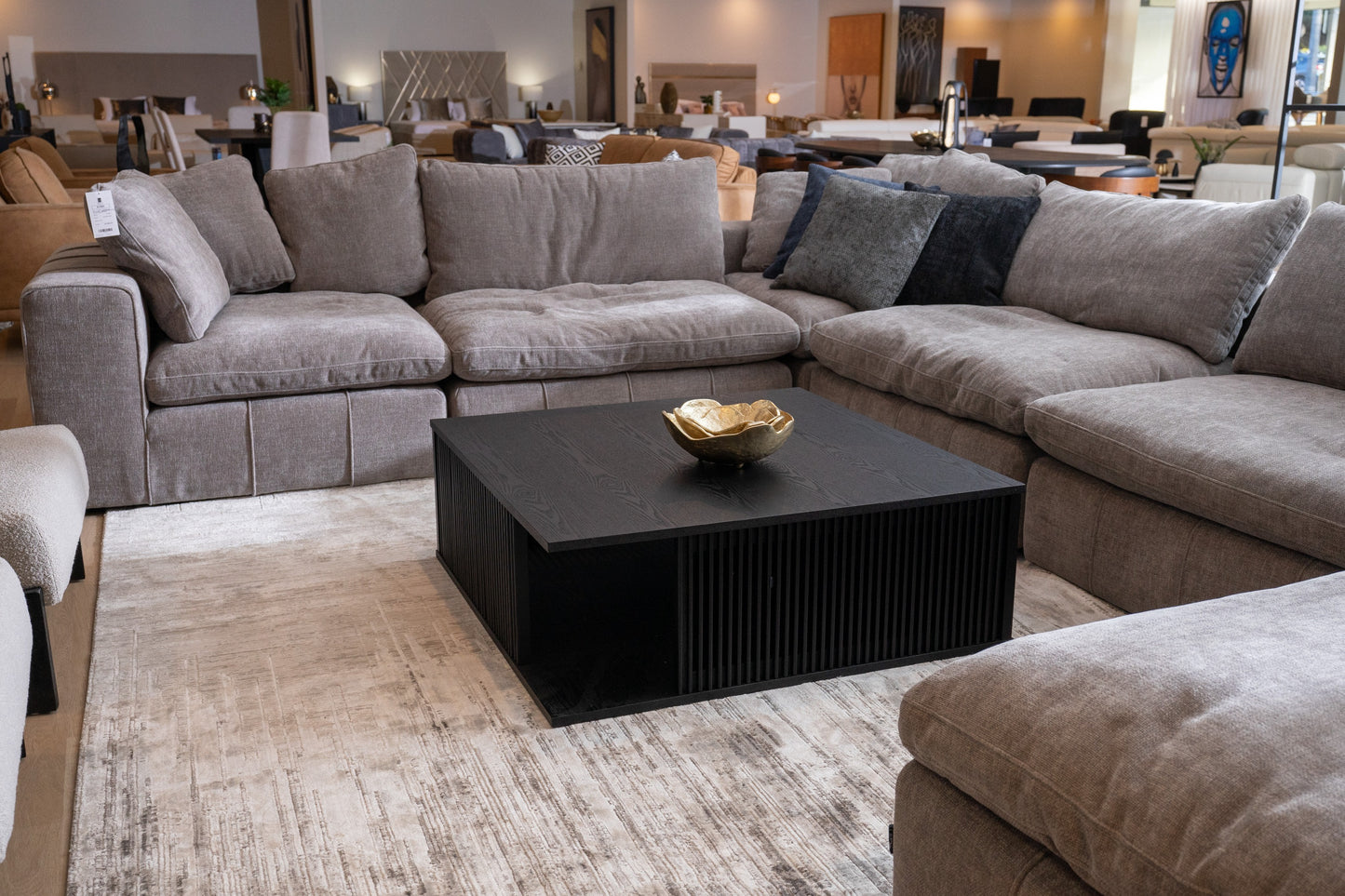 Modrest Alpine Modern Mid Century Black Ash Square Coffee Table