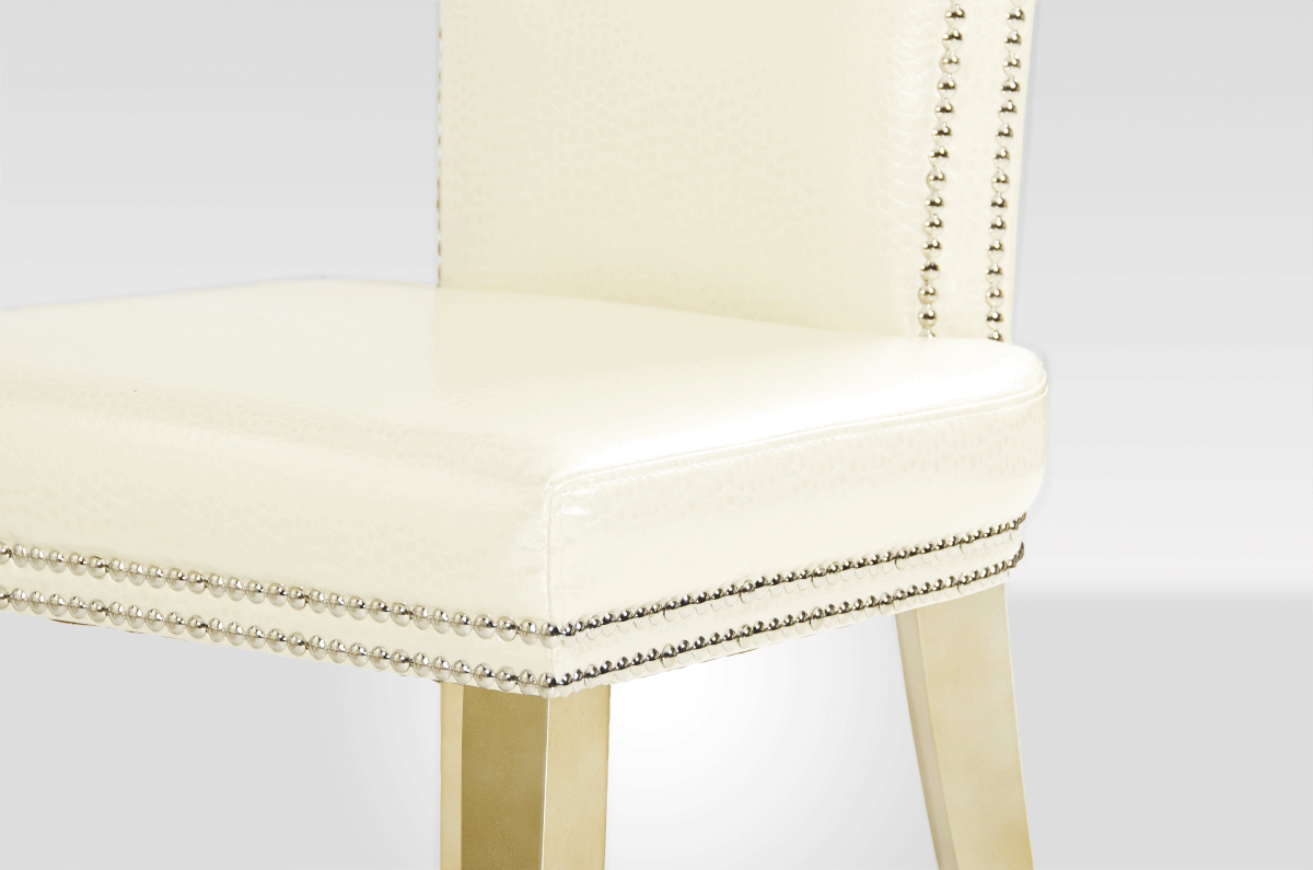 Beatrice White Leather Dining Chair