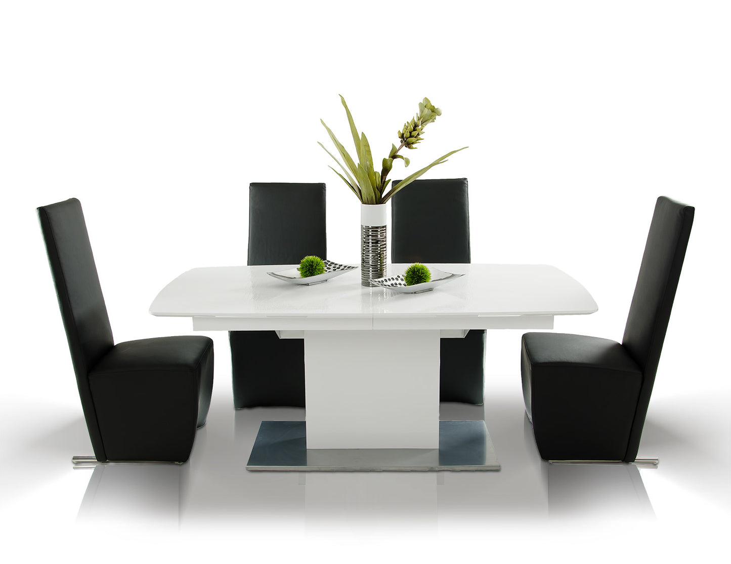 Centro Modern White Crocodile Dining Table