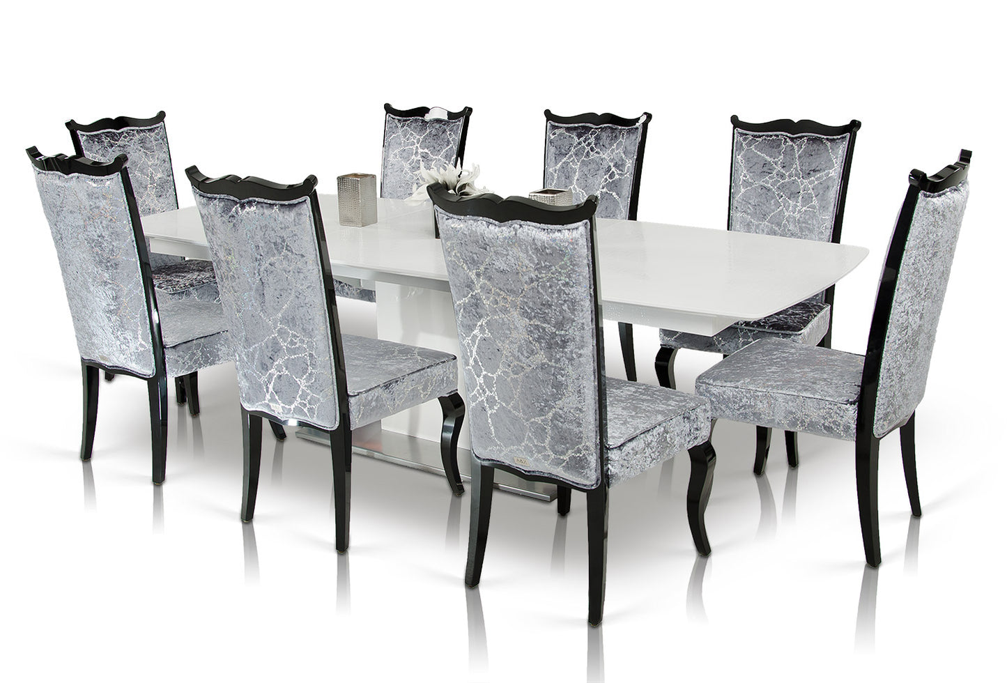 Centro Modern White Crocodile Dining Table