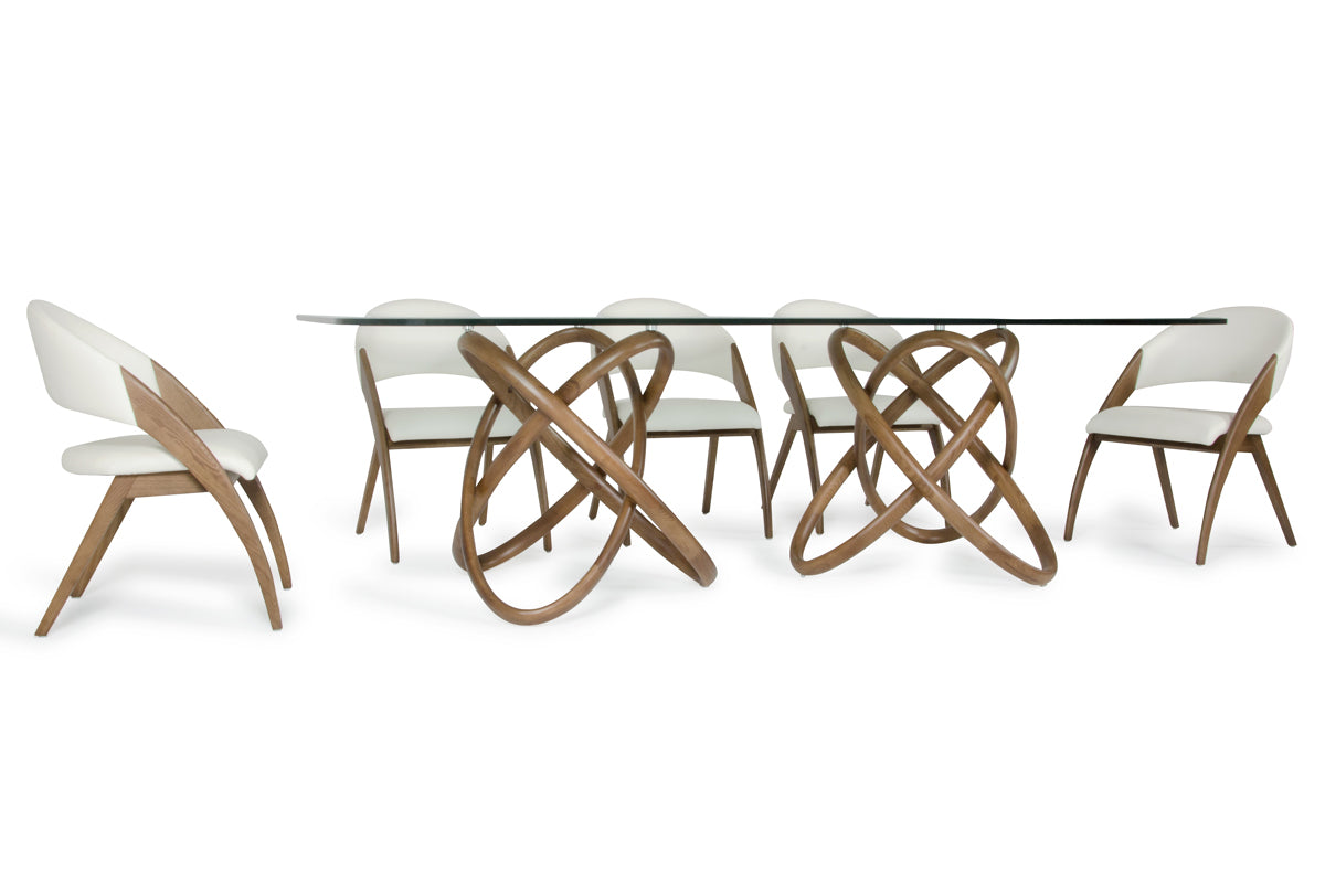 Modrest Mason and Lucas Modern Walnut Dining Set