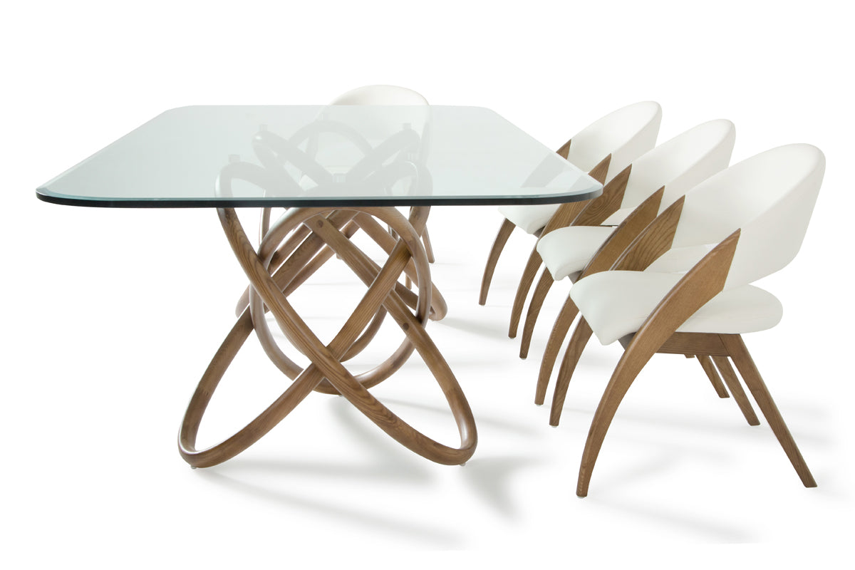 Modrest Mason and Lucas Modern Walnut Dining Set