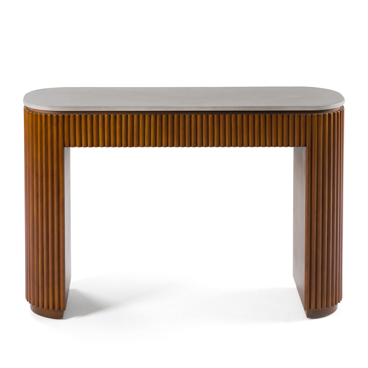 Modrest Duncan Modern Faux Concrete Walnut Console Table