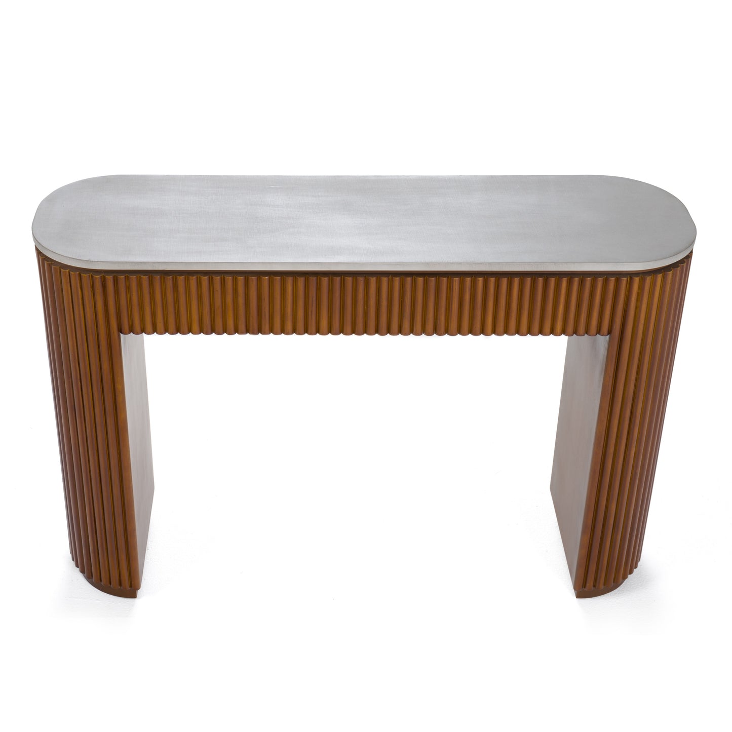 Modrest Duncan Modern Faux Concrete Walnut Console Table