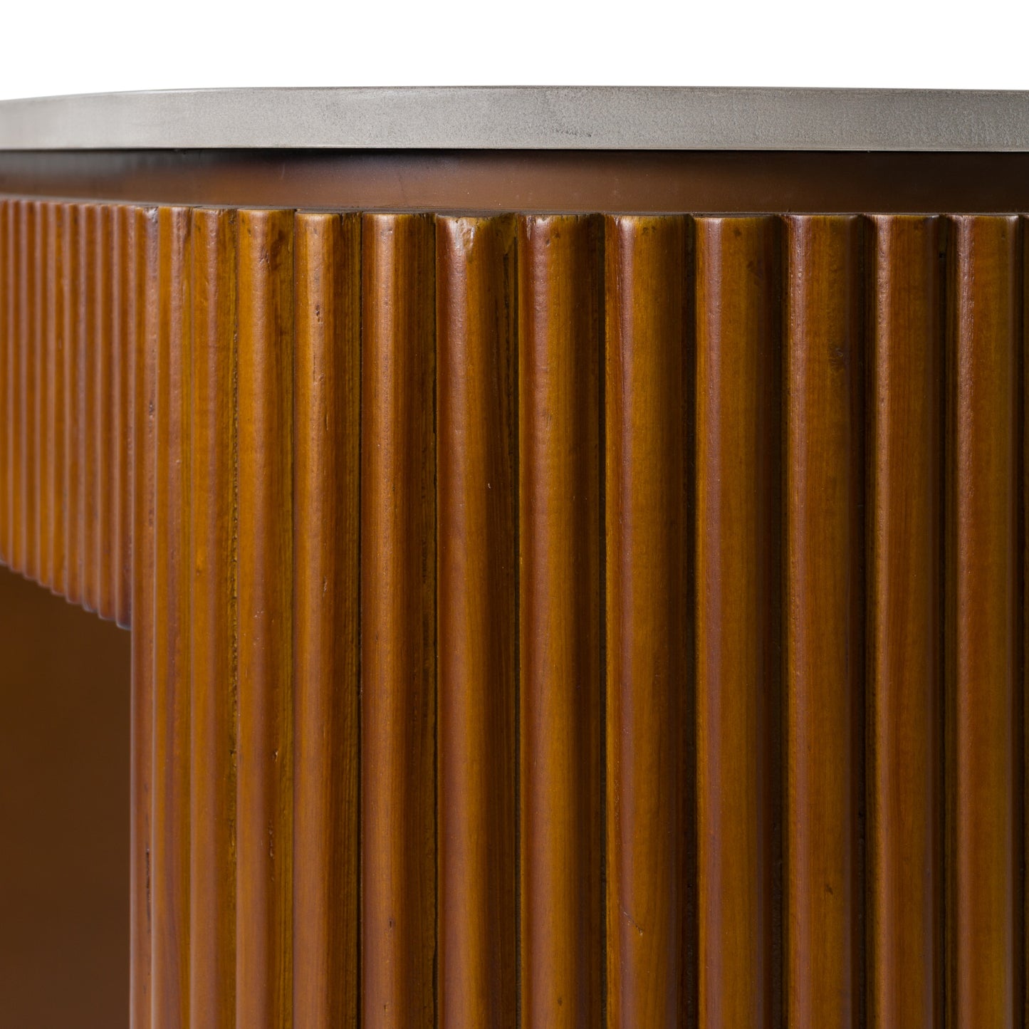Modrest Duncan Modern Faux Concrete Walnut Console Table