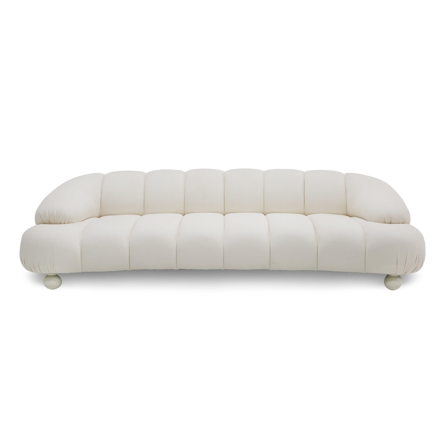 Divani Casa Duran Contemporary White Fabric 4-Seater Sofa