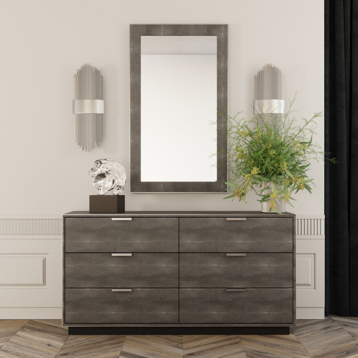 Modrest Dynasty Modern Shagreen Dresser