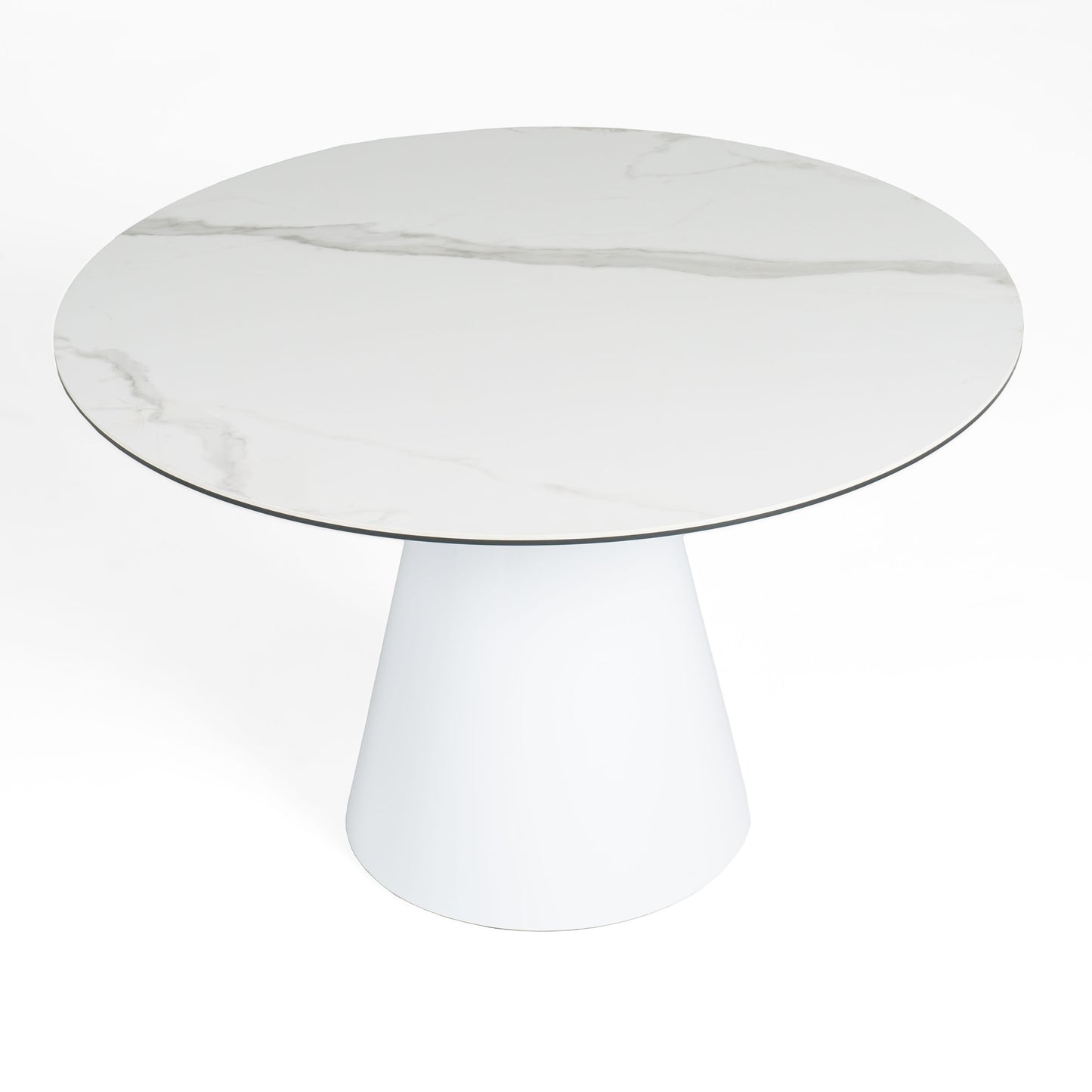 Modrest Edith Modern Round White Ceramic Dining Table