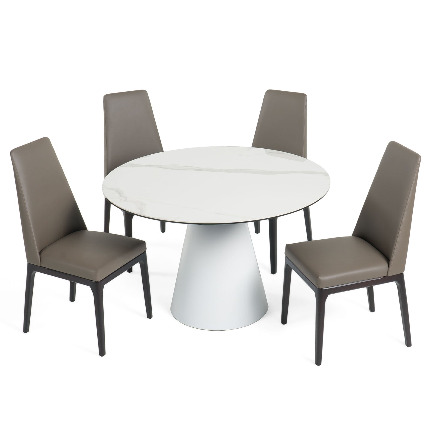 Modrest Edith Modern Round White Ceramic Dining Table
