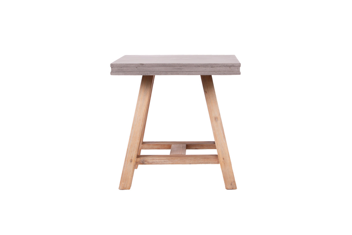 Modrest Civic Modern Concrete and Acacia End Table