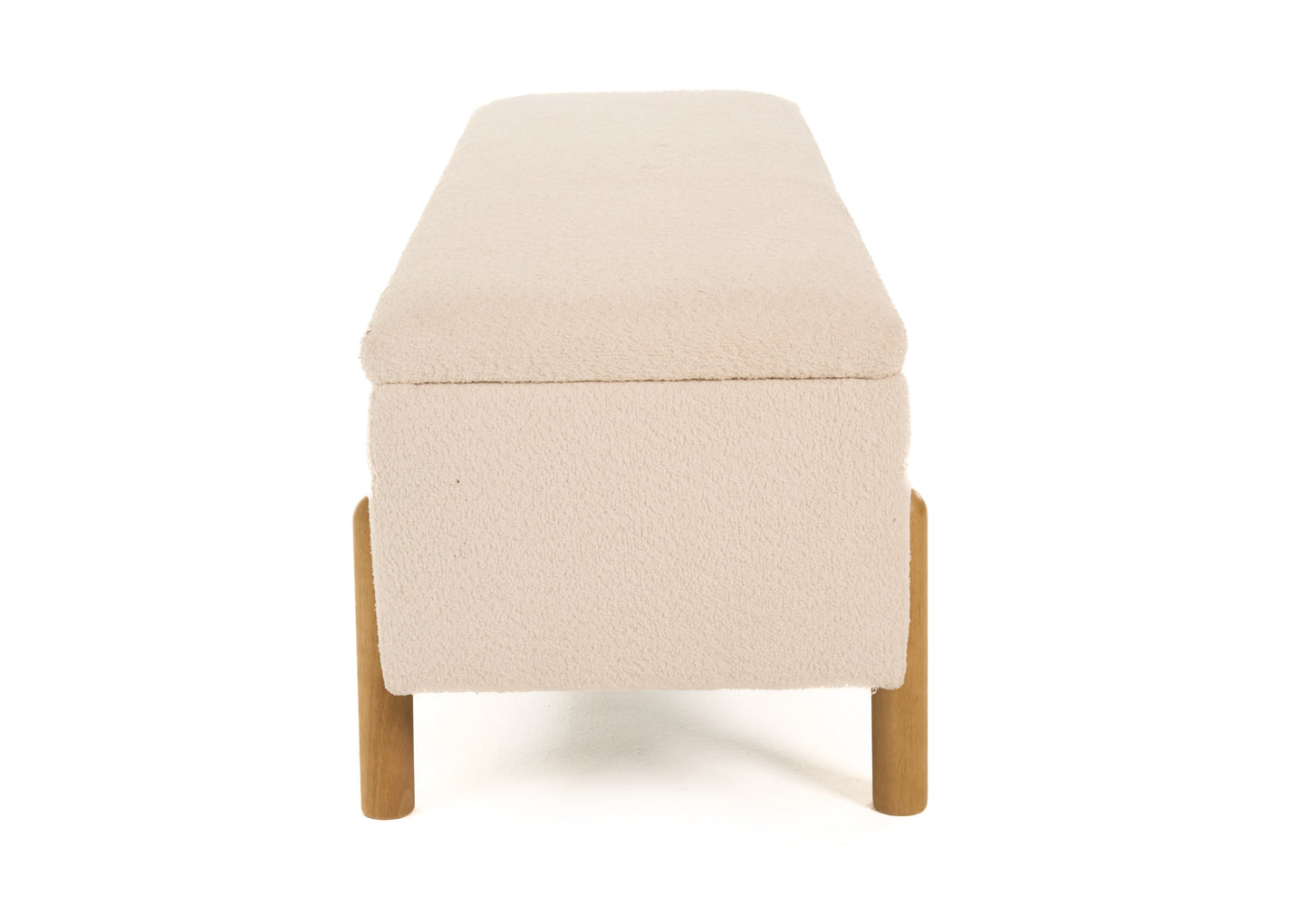 Modrest Electra Modern Ivory Fabric Rubberwood Bench With Storage