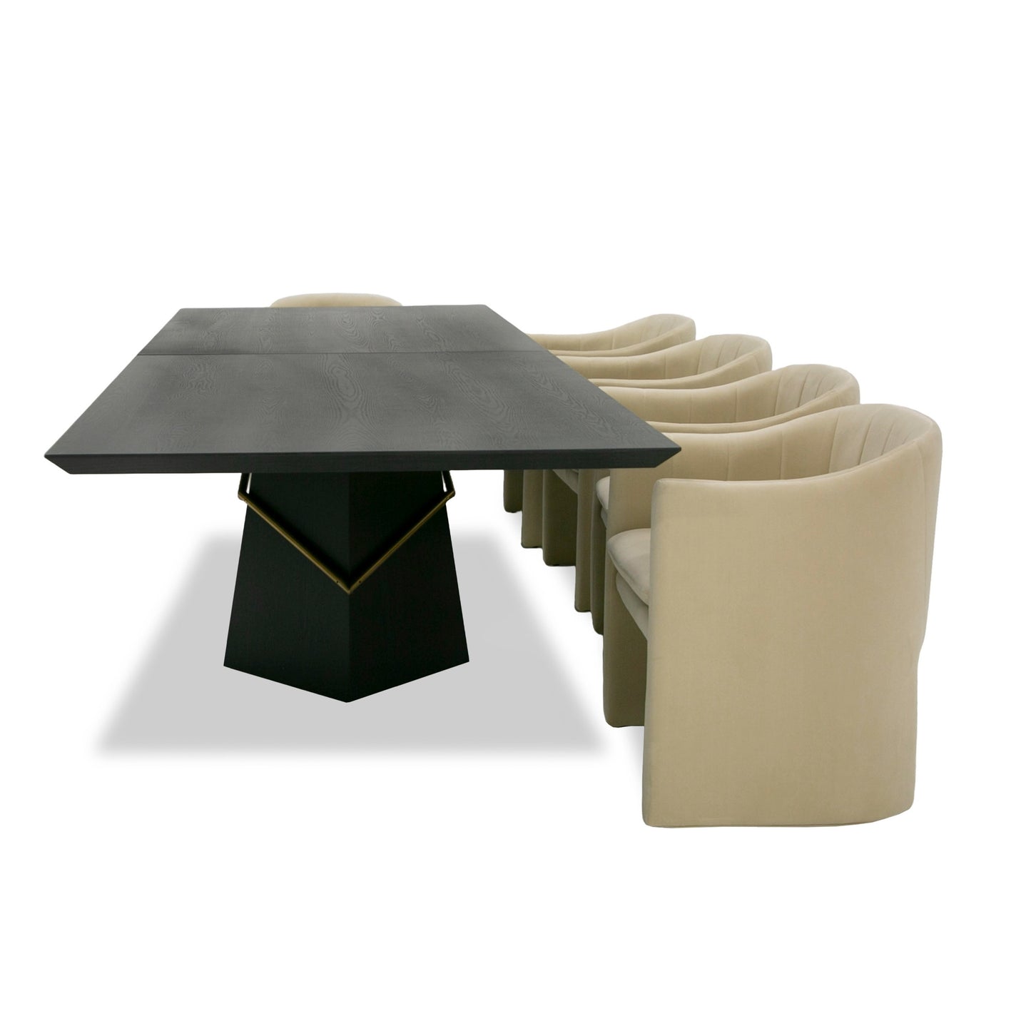 Modrest Elkhorn Glam Black Ash Stainless Steel 126" Dining Table