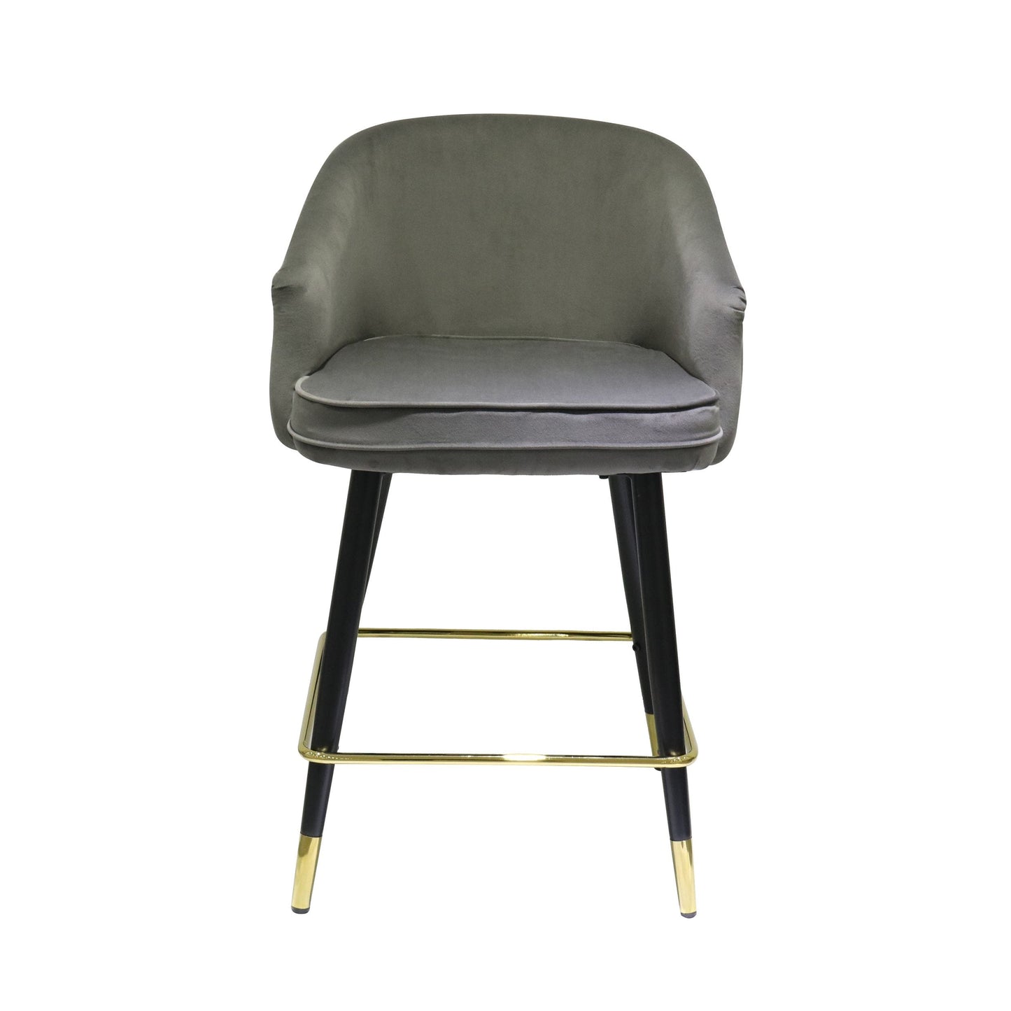 Modrest Elliot Contemporary Grey and Black/Gold Dining Bar Stool