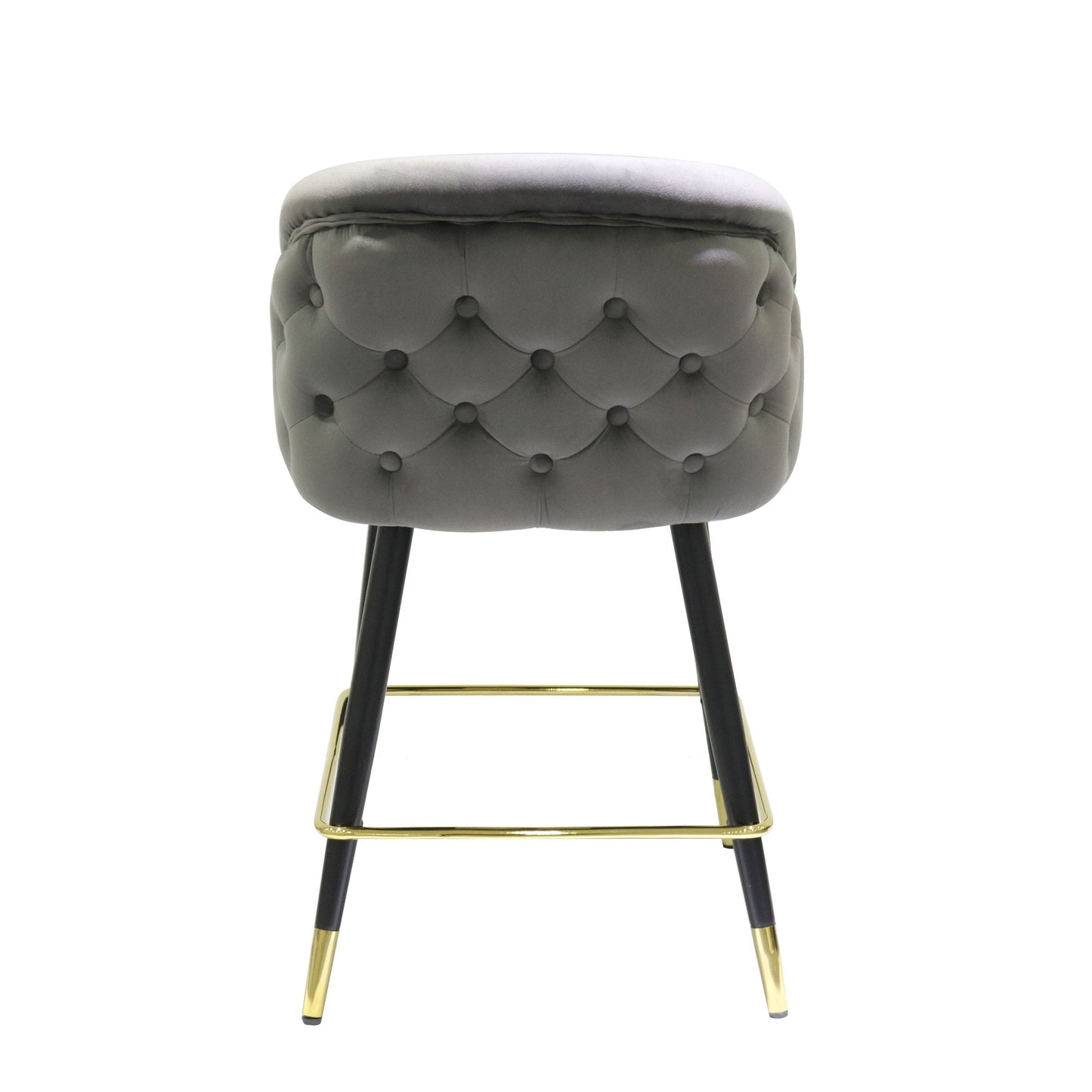 Modrest Elliot Contemporary Grey and Black/Gold Dining Bar Stool