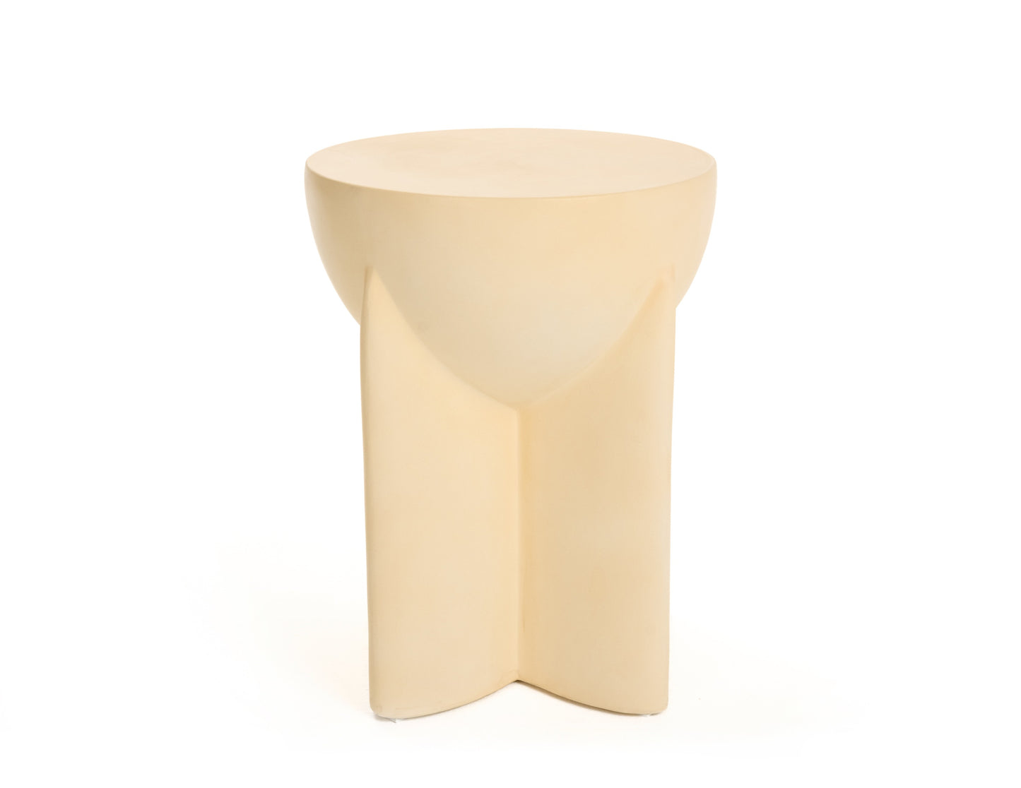 Modrest Elsa Modern Beige Concrete Round End Table