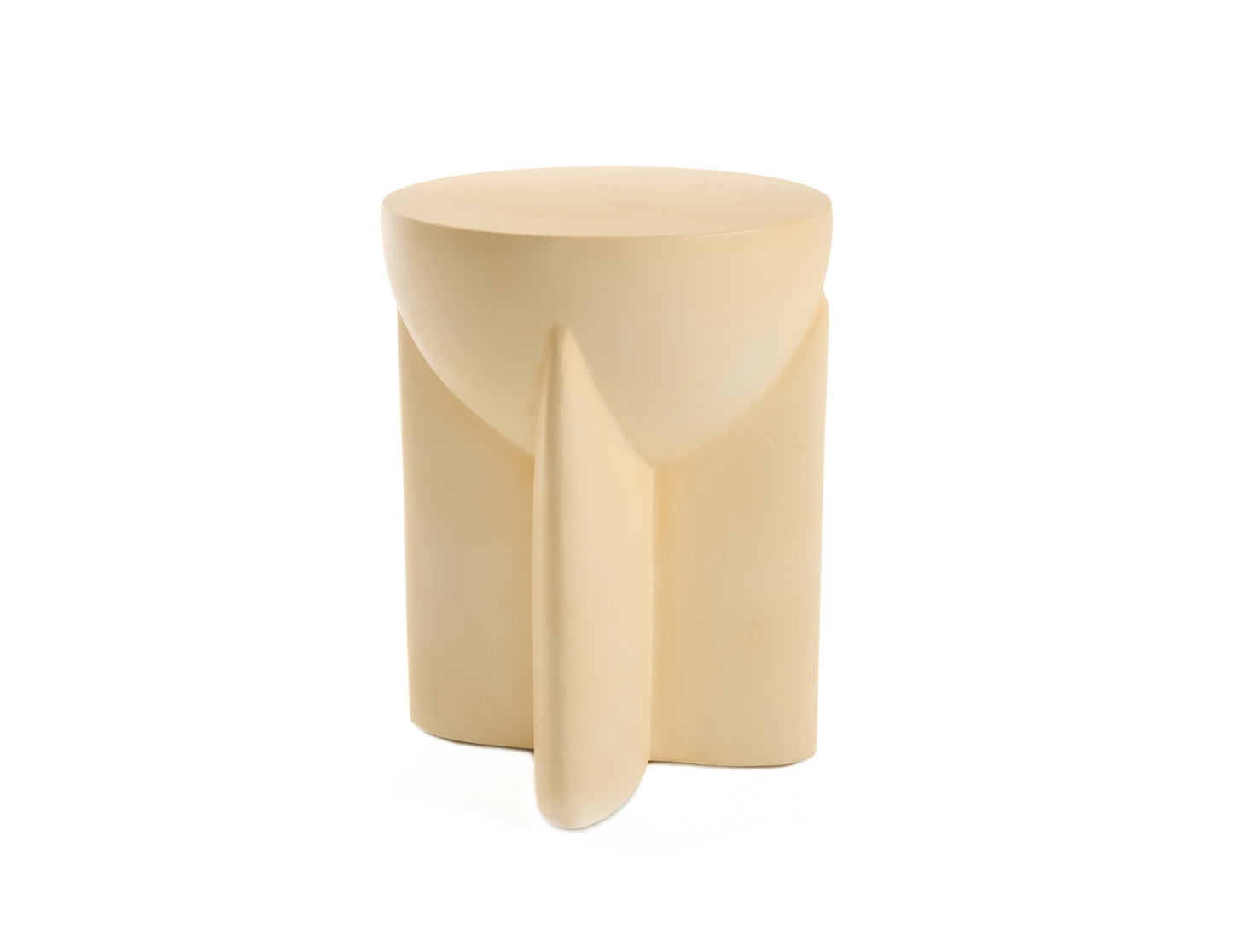Modrest Elsa Modern Beige Concrete Round End Table