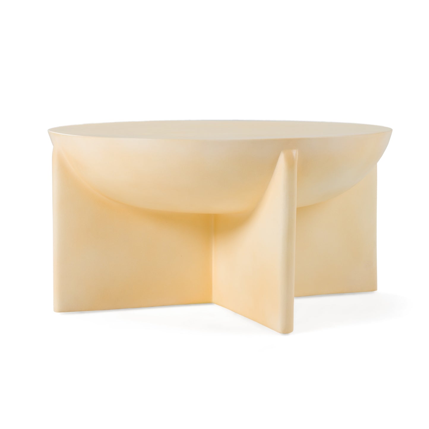 Modrest Elsa Modern Beige Concrete Round Coffee Table