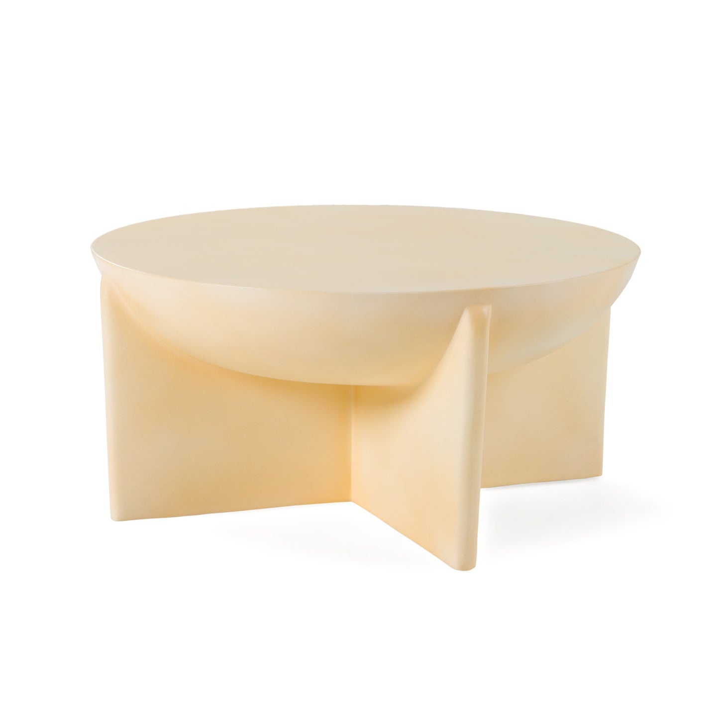 Modrest Elsa Modern Beige Concrete Round Coffee Table