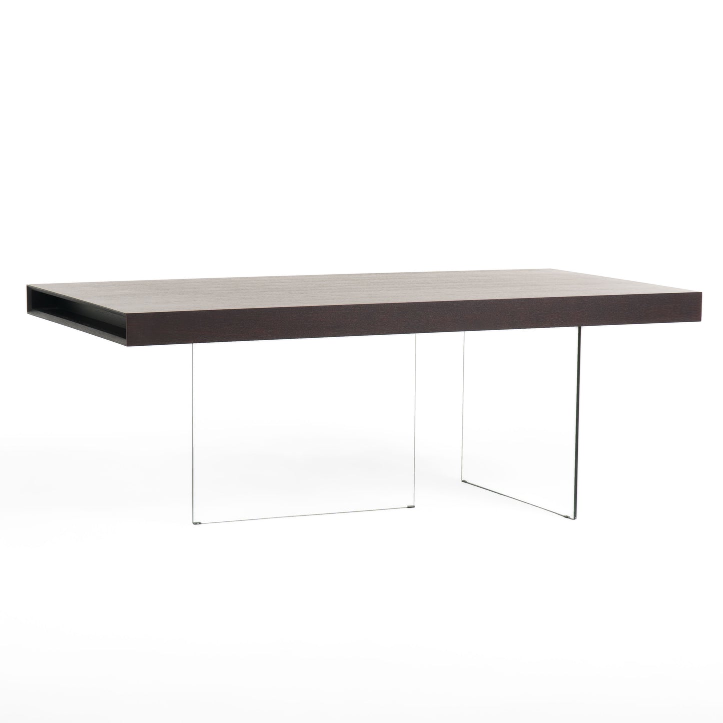Modrest Encino Modern Timber Chocolate and Glass Dining Table