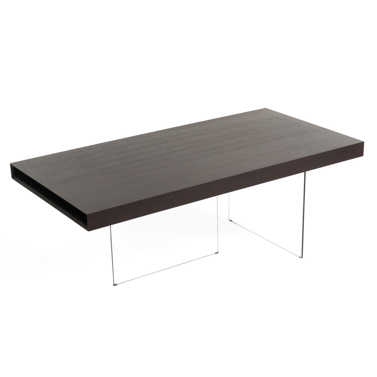 Modrest Encino Modern Timber Chocolate and Glass Dining Table