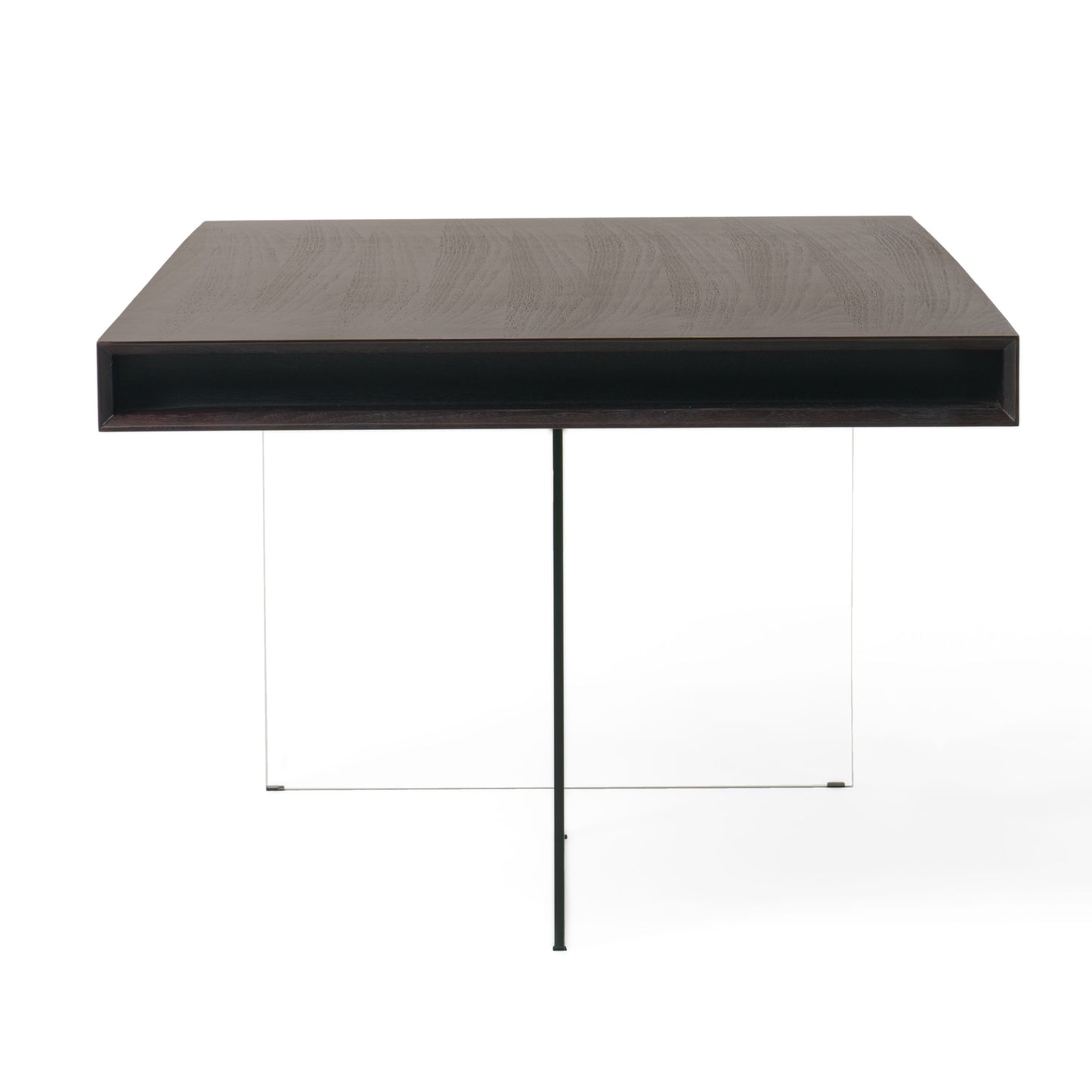 Modrest Encino Modern Timber Chocolate and Glass Dining Table