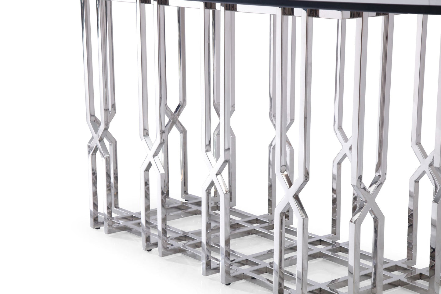 Modrest Ericson Modern Glass and Stainless Steel Dining Table