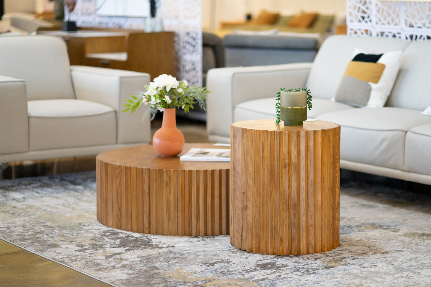 Modrest Espana Modern Walnut Round Coffee Table