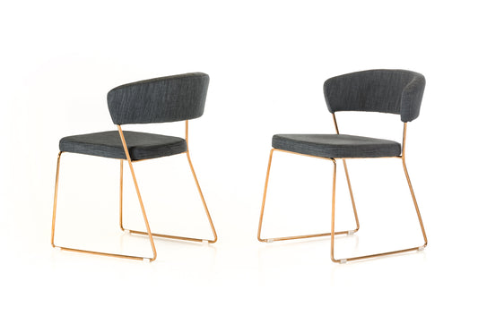 Ashland Modern Grey and Rosegold Dining Chair