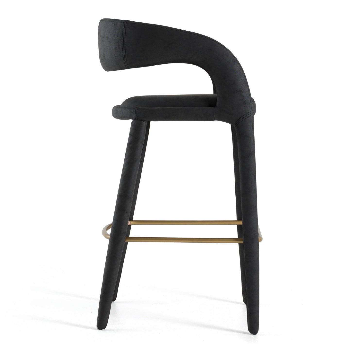 Modrest Faerron Modern Black Leatherette Bar Chair