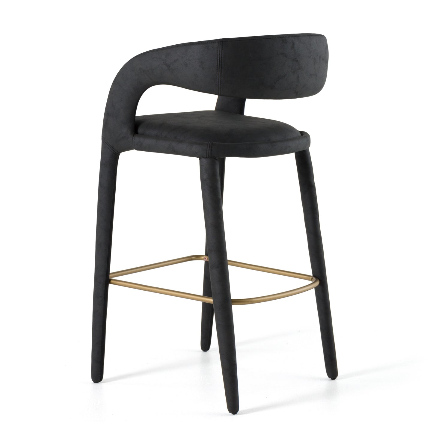 Modrest Faerron Modern Black Leatherette Bar Chair