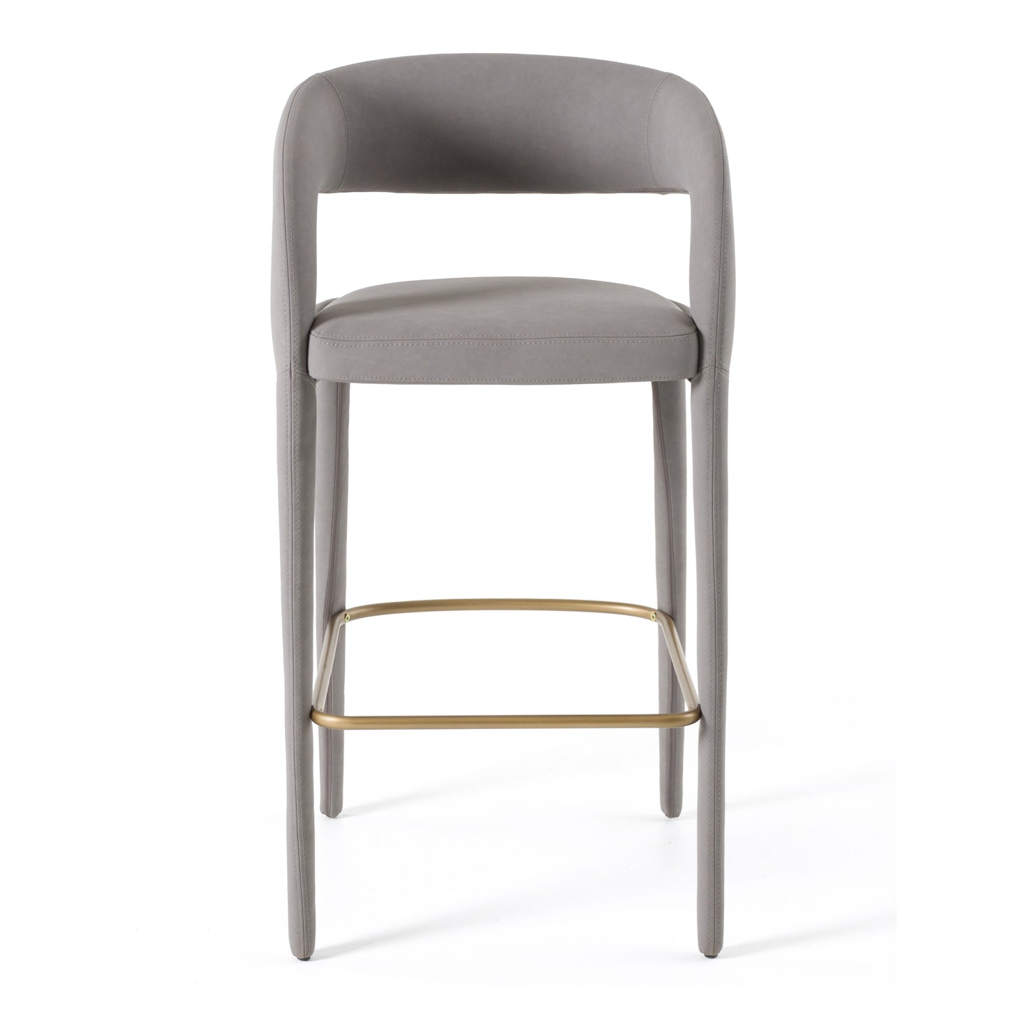 Modrest Faerron Modern Grey Leatherette Bar Chair