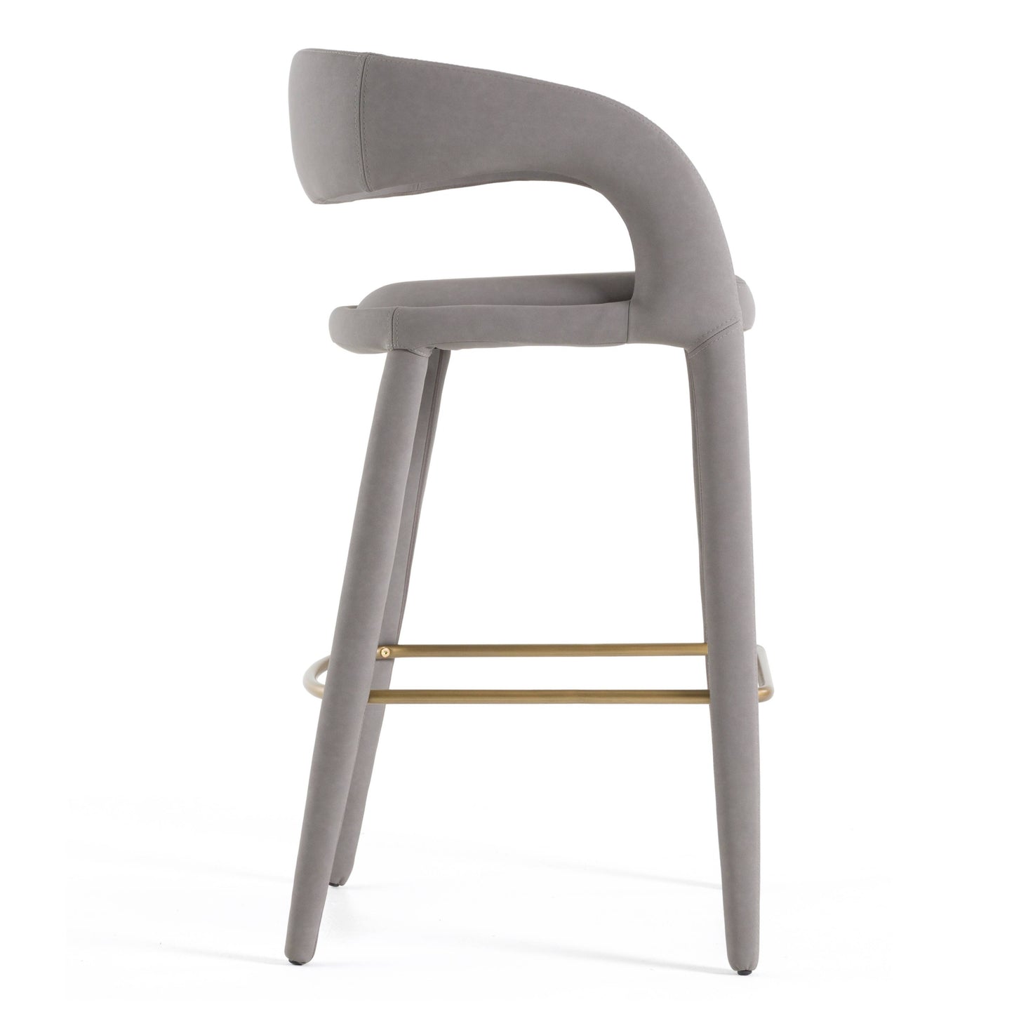 Modrest Faerron Modern Grey Leatherette Bar Chair