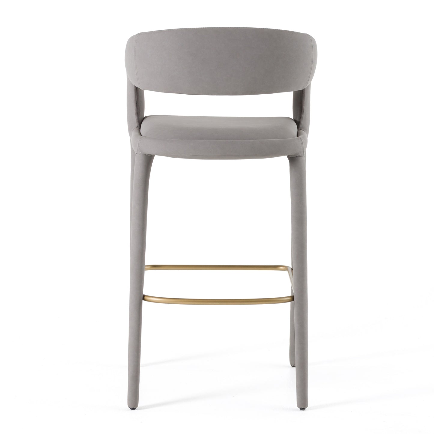 Modrest Faerron Modern Grey Leatherette Bar Chair