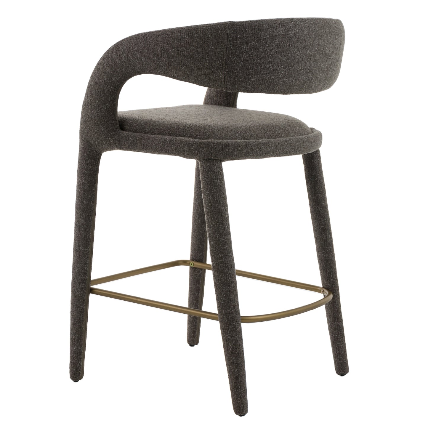 Modrest Faerron Modern Grey Fabric Counter Chair