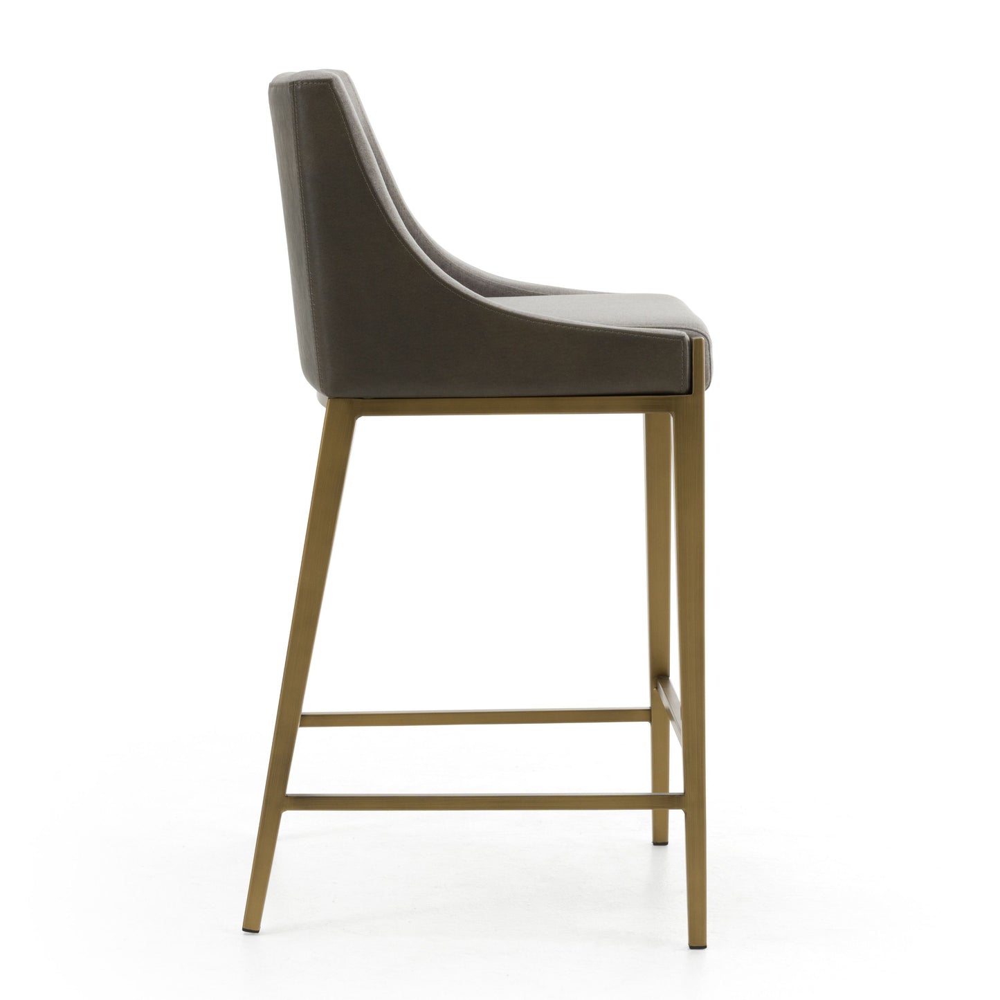 Modrest Fairview Contemporary Grey Brass Counter Stool