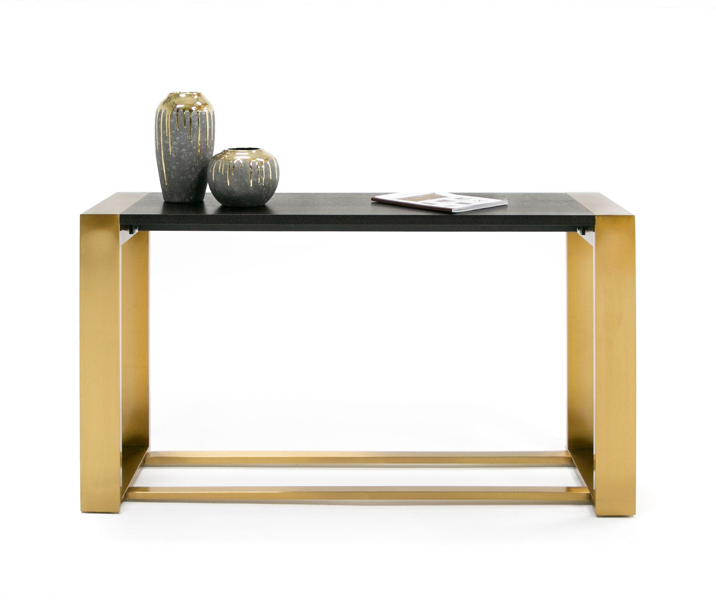 Modrest Fauna Modern Wenge and Brass Console Table