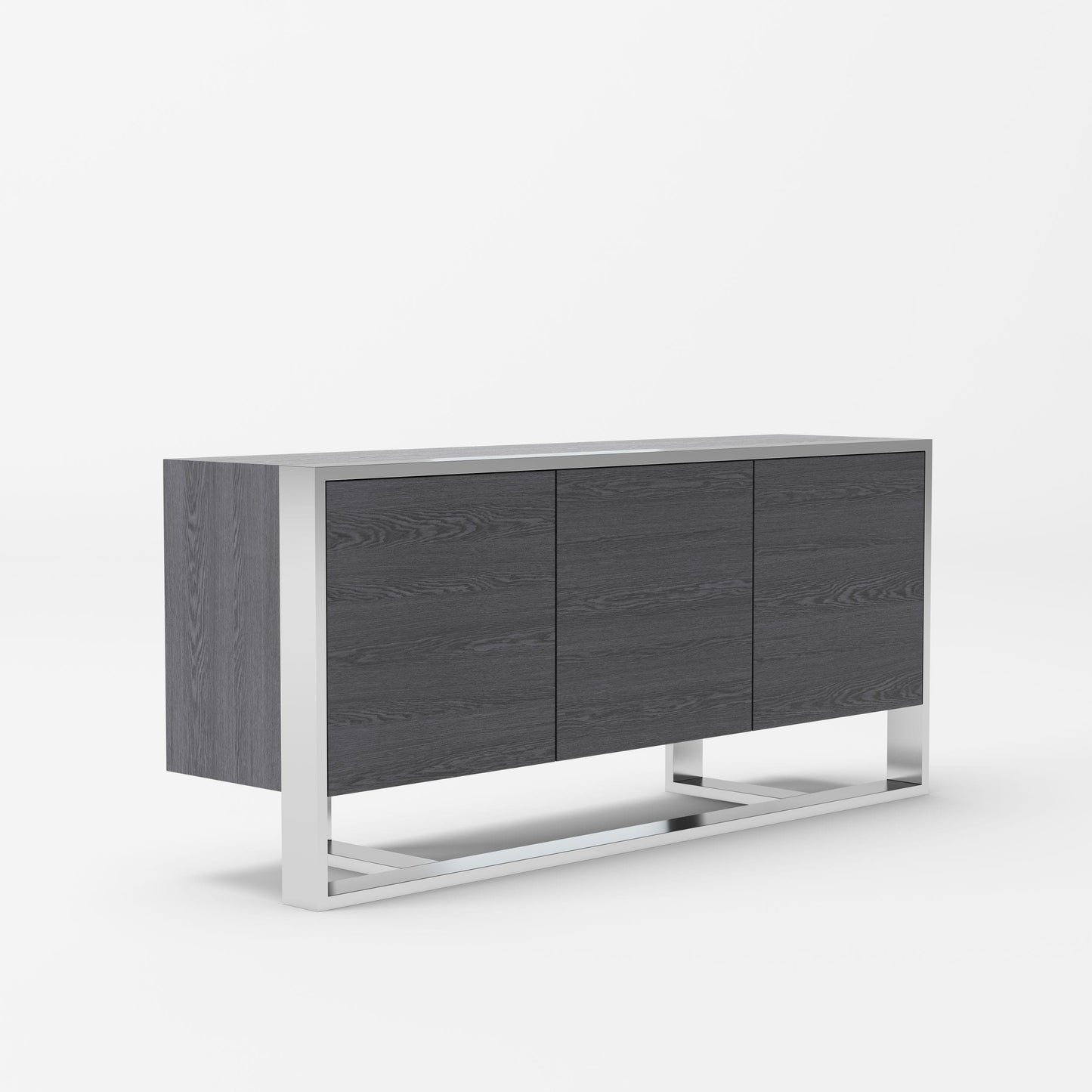 Modrest Fauna Modern Elm Grey and Stainless Steel Buffet