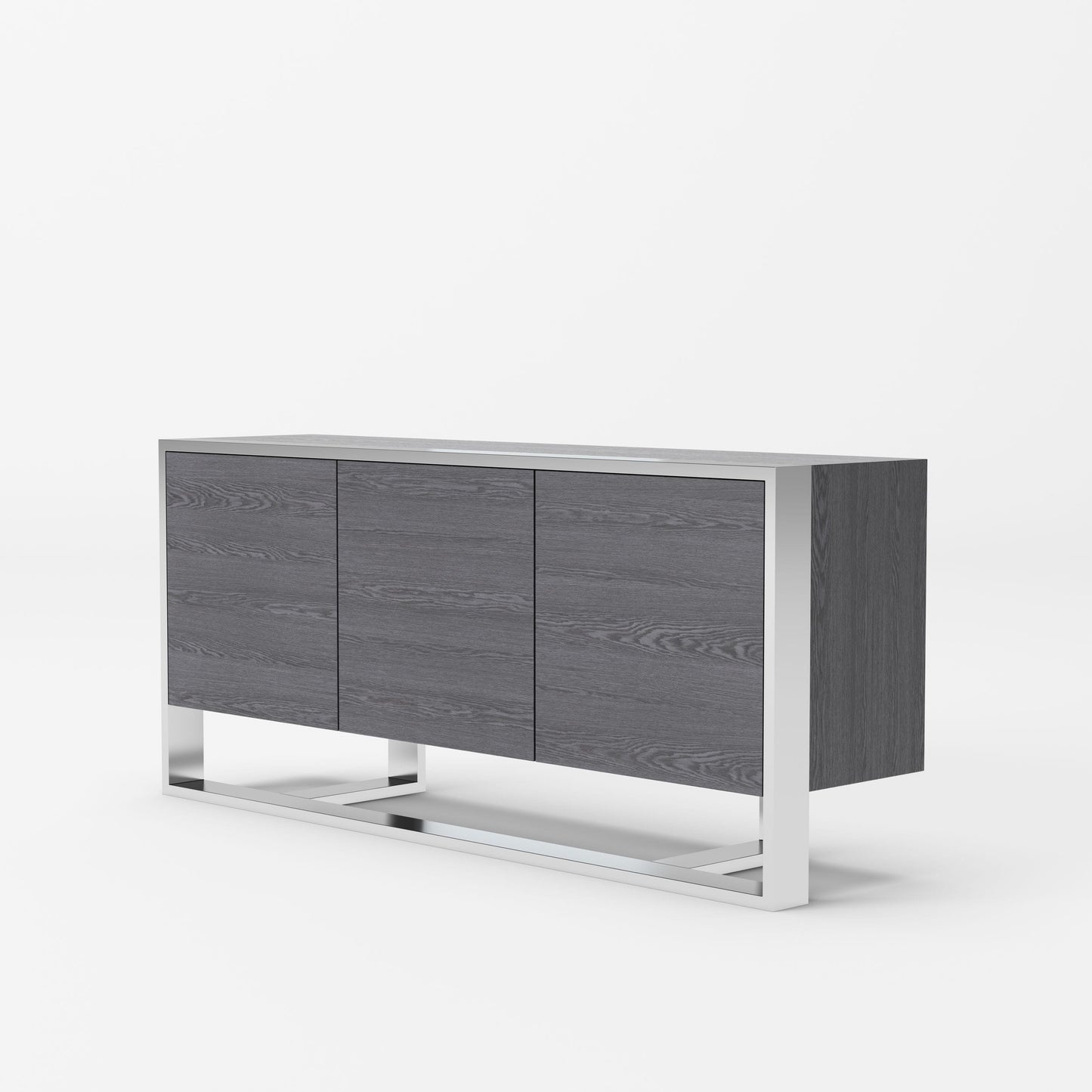 Modrest Fauna Modern Elm Grey and Stainless Steel Buffet