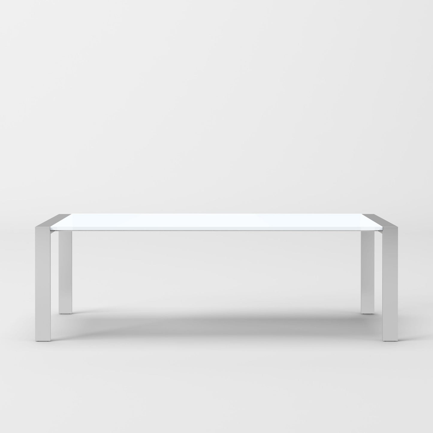 Modrest Fauna Modern White High Gloss and Stainless Steel Chrome Dining Table