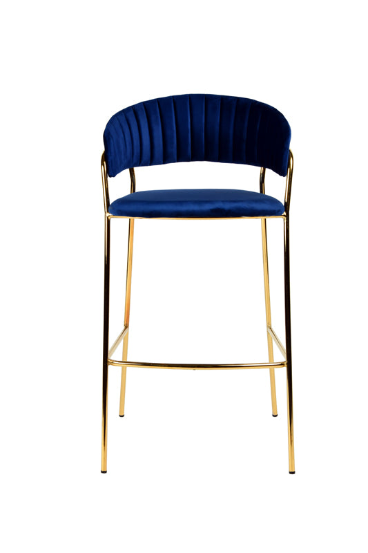 Modrest Brandy Modern Blue Fabric Bar Stool